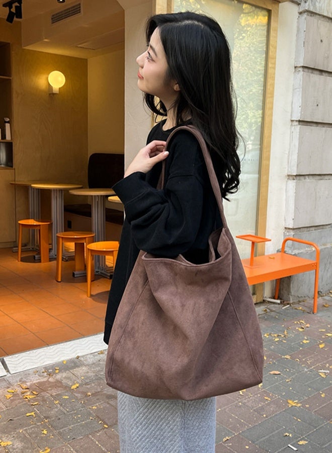 DUNISO Women's Large Capacity Wool-like Tote Bag, Vintage Soft Tweed Shoulder Bag with Magnetic Closure，Soft Handle Casual Purse Multiple Pockets for Work, Commute, College，Travel - Image 4