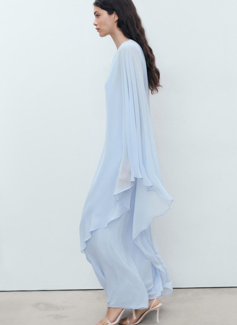 MANGO One-Shoulder Chiffon Dress  - Image 3