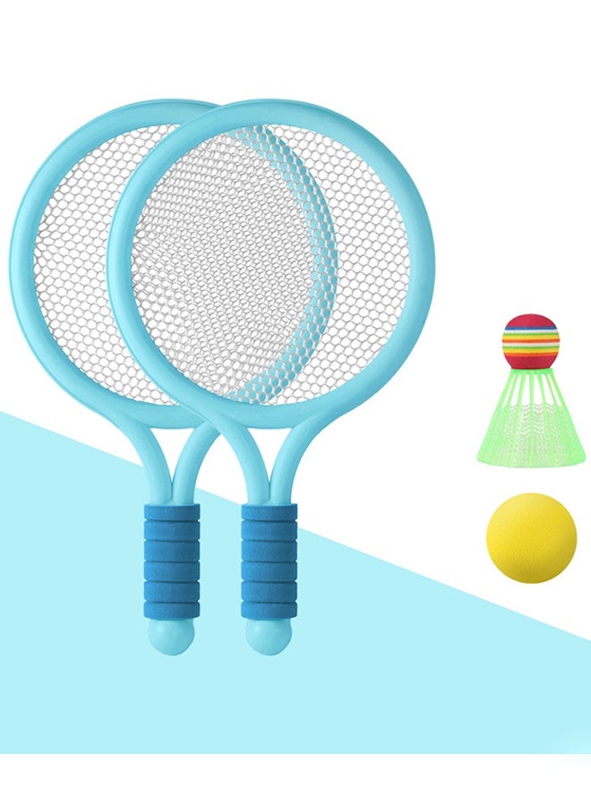 UNUNS مضارب تنس للأطفال، مضارب تنس الريشة، مجموعة مضارب تنس للاعبين - 2 مضرب، 1 كرة تنس و1 كرة تنس ريشة، مجموعة ريشة بلاستيكية 40 سم للأولاد والبنات للعب في الأماكن المغلقة والمفتوحة - Image 1