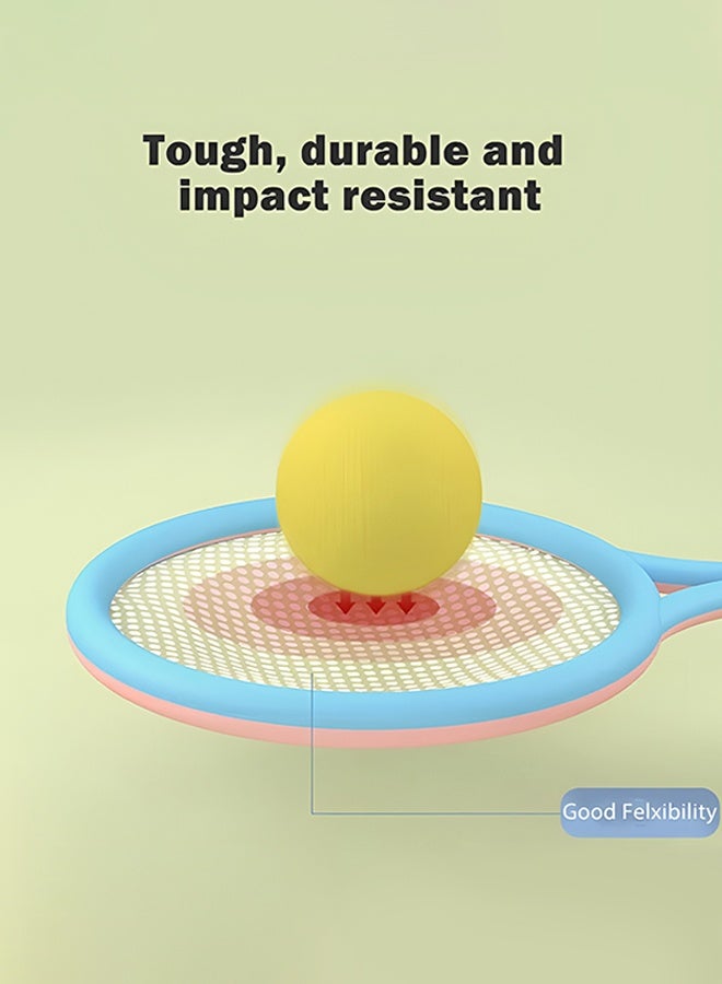 UNUNS مضارب تنس للأطفال، مضارب تنس الريشة، مجموعة مضارب تنس للاعبين - 2 مضرب، 1 كرة تنس و1 كرة تنس ريشة، مجموعة ريشة بلاستيكية 40 سم للأولاد والبنات للعب في الأماكن المغلقة والمفتوحة - Image 4