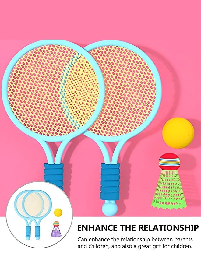 UNUNS مضارب تنس للأطفال، مضارب تنس الريشة، مجموعة مضارب تنس للاعبين - 2 مضرب، 1 كرة تنس و1 كرة تنس ريشة، مجموعة ريشة بلاستيكية 40 سم للأولاد والبنات للعب في الأماكن المغلقة والمفتوحة - Image 5