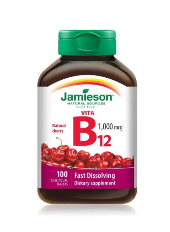 جاميسون فيتامين ب12 1000 ميكروجرام أقراص تحت اللسان لدعم الطاقة والأعصاب – 100 قرص