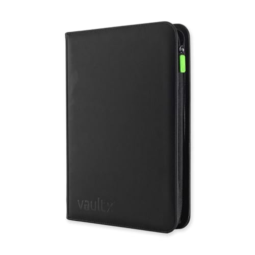 Vault X 9 Pocket Trading Card Zip Binder, 360 Cards, Premium Exo-Tec Album Material, 20 Side-Loading Pages, Folder for Collectible Games, Sports, TCG (Black) - Image 1