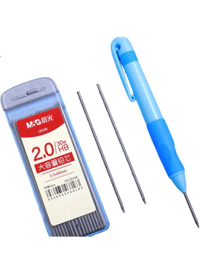 M.G شينغوانغ (M&G) إعادة تعبئة قلم رصاص ميكانيكي Hb، 2.0 مم رصاص راتينج، إعادة تعبئة قلم امتحان بسعة كبيرة للطلاب، 30 قطعة/علبة Aslq5206 - Image 2