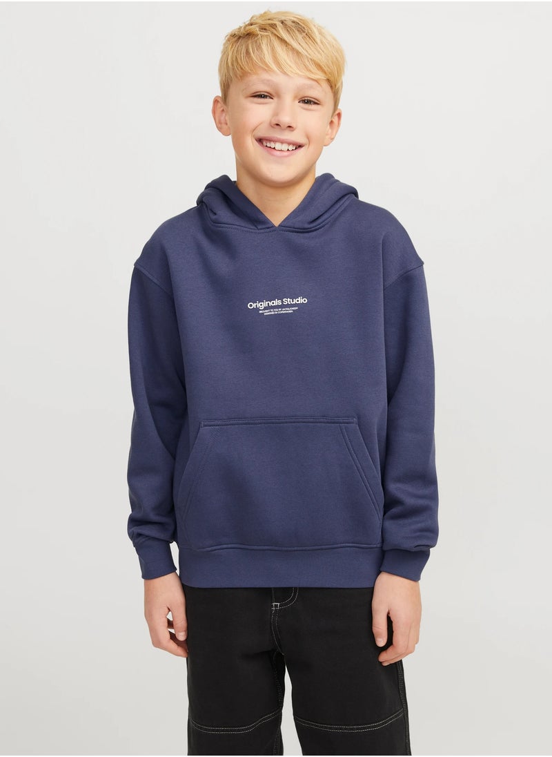 Jack & Jones Junior Kids Logo Print Pull Over Hoodies  - Image 1