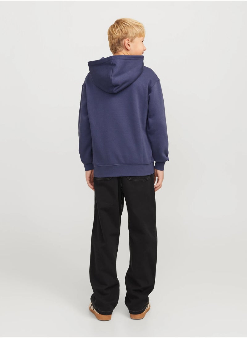 Jack & Jones Junior Kids Logo Print Pull Over Hoodies  - Image 2
