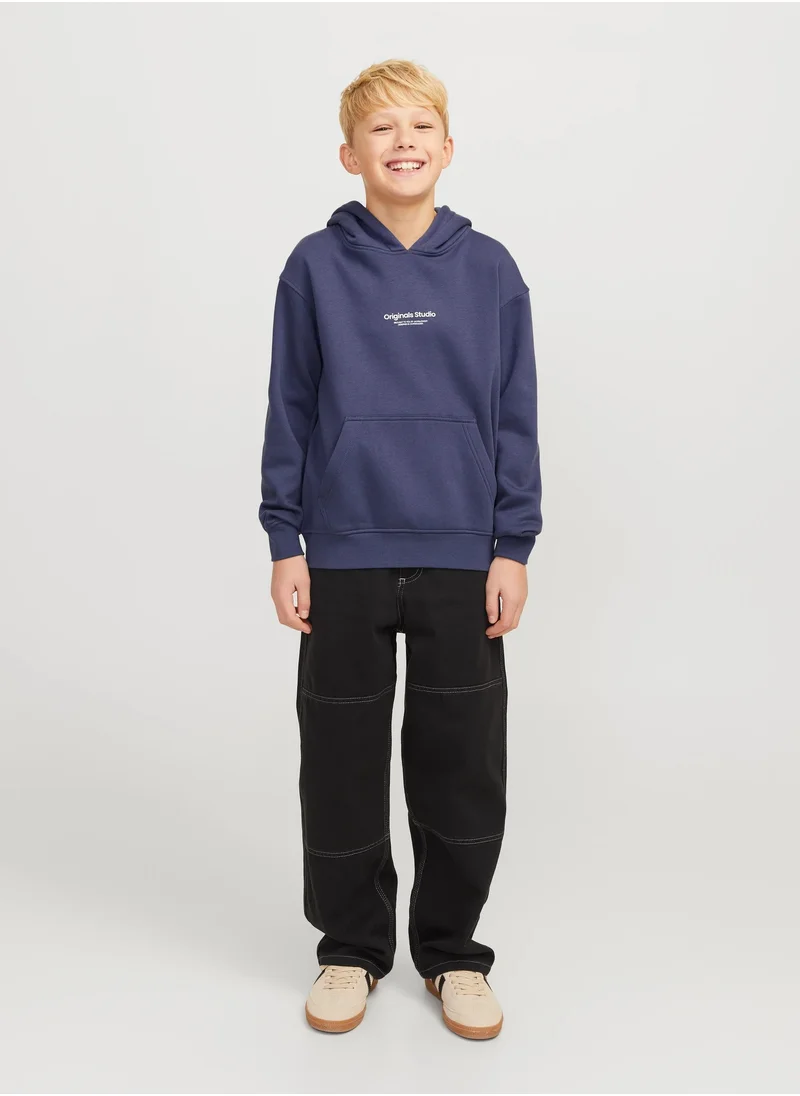 جاك وجونز جونيور Kids Logo Print Pull Over Hoodies