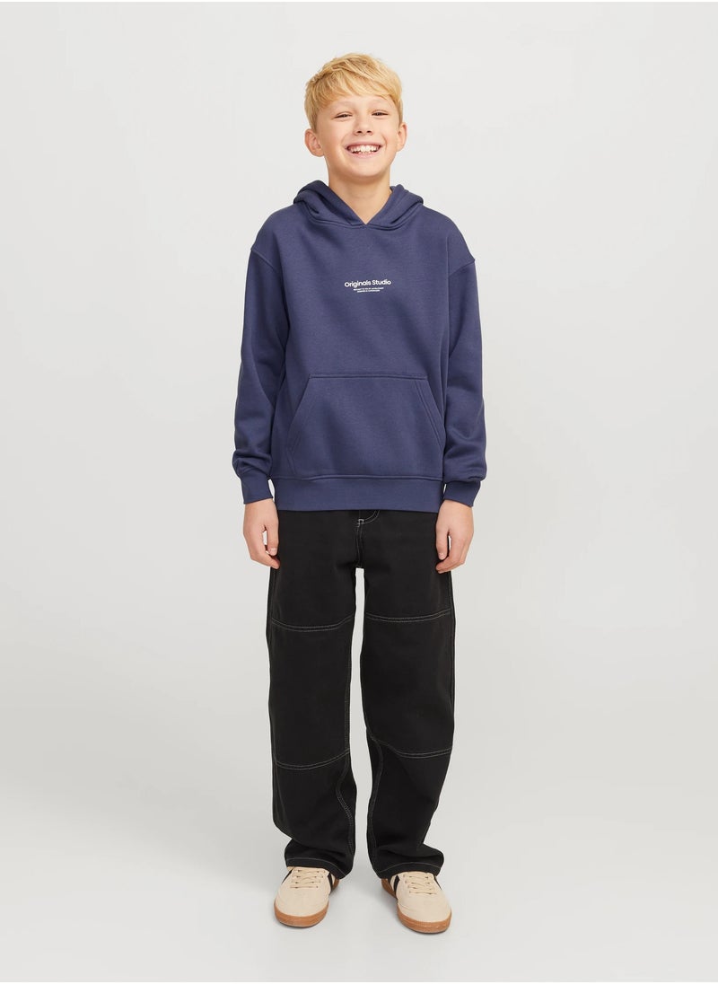 Jack & Jones Junior Kids Logo Print Pull Over Hoodies  - Image 5