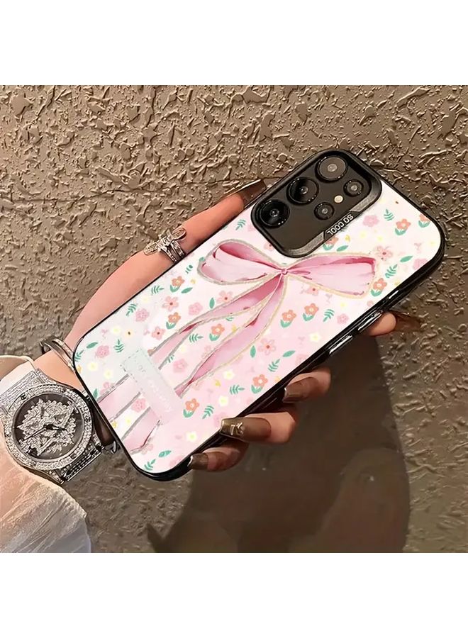 غلاف وردي فاخر ذو ملمس ناعم مع فيونكة لطيف لهاتف Galaxy M31 - Image 2