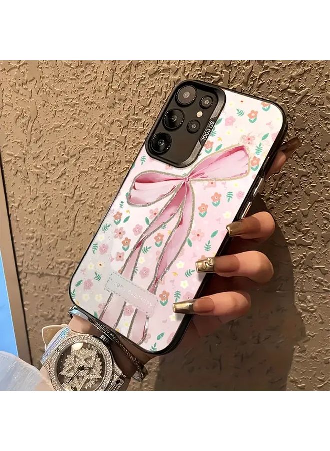 غلاف وردي فاخر ذو ملمس ناعم مع فيونكة لطيف لهاتف Galaxy M31 - Image 3