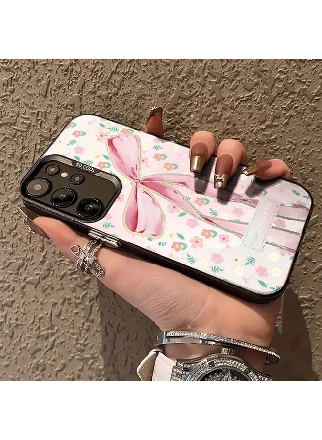 غلاف وردي فاخر ذو ملمس ناعم مع فيونكة لطيف لهاتف Galaxy M31 - Image 5