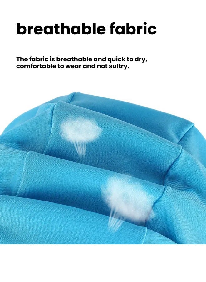 Wave قبعة السباحة WAVE - قبعة سباحة رياضية من السيليكون المقاوم للماء مع حماية للأذن، تصميم كبير جدًا للشعر الطويل، قبعة سباحة للبالغين للرجال والنساء - Image 3