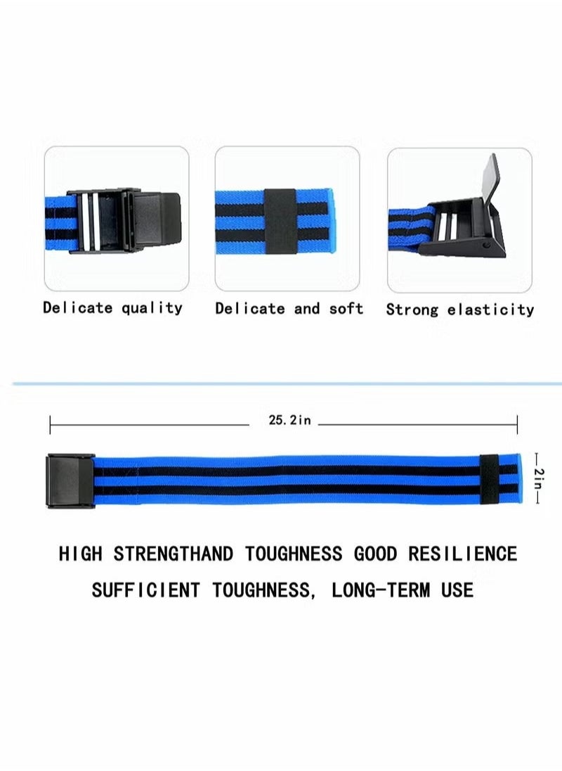 Ocean - Resistance strap lifting auxiliary strap heavy-duty weightlifting elastic band, used for weightlifting, muscle training, yoga, and stretching exercises (blue 2-pack) - Image 1