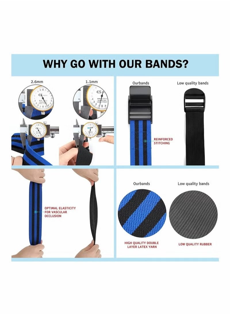Ocean - Resistance strap lifting auxiliary strap heavy-duty weightlifting elastic band, used for weightlifting, muscle training, yoga, and stretching exercises (blue 2-pack) - Image 1