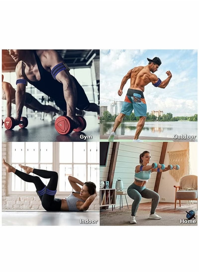 Ocean - Resistance strap lifting auxiliary strap heavy-duty weightlifting elastic band, used for weightlifting, muscle training, yoga, and stretching exercises (blue 2-pack) - Image 1