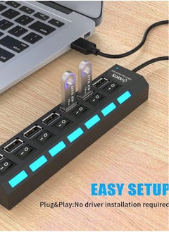 7-Port USB 2.0 Hub-black