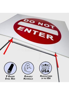 Signs'R Us Traffic Sign Kit With Stands Do Not Enter Parking Enter And Exit Arrow Yard Signs Bundle For Traffic Control Includes Four 24Inch X 18Inch Uv 2Sided Yard Signs + Four 24Inch Tall Wire Stakes  - Image 4