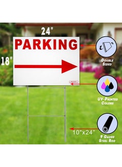 Signs'R Us Traffic Sign Kit With Stands Do Not Enter Parking Enter And Exit Arrow Yard Signs Bundle For Traffic Control Includes Four 24Inch X 18Inch Uv 2Sided Yard Signs + Four 24Inch Tall Wire Stakes  - Image 3