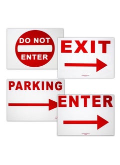 Signs'R Us Traffic Sign Kit With Stands Do Not Enter Parking Enter And Exit Arrow Yard Signs Bundle For Traffic Control Includes Four 24Inch X 18Inch Uv 2Sided Yard Signs + Four 24Inch Tall Wire Stakes  - Image 2