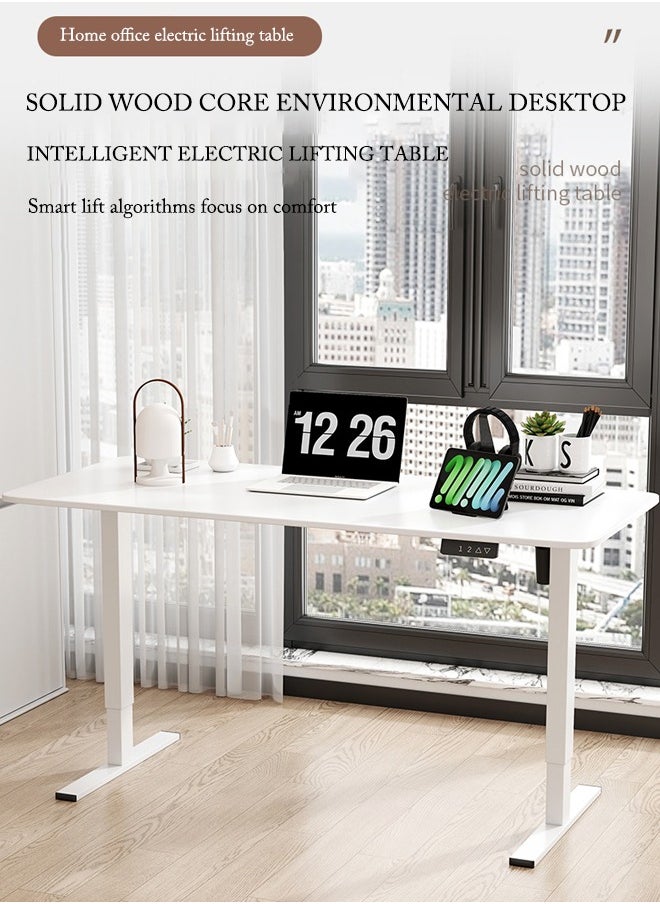 SILVER GERMANY - Height Adjustable Electric Standing Desk, 120×60cm Sit Stand up Desk, Memory Computer Home Office Desk (burlywood) - Image 1