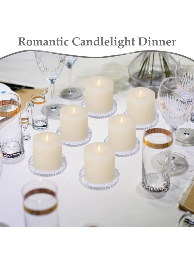 DUNISO Clear Glass Pillar Candle Holder Plates Set of 6, 10cm Round Glass Candle Pillar Plate, Gear Serrated Candle Tray Plates for Table Centerpieces, Party, Wedding & Home Decor - Image 4