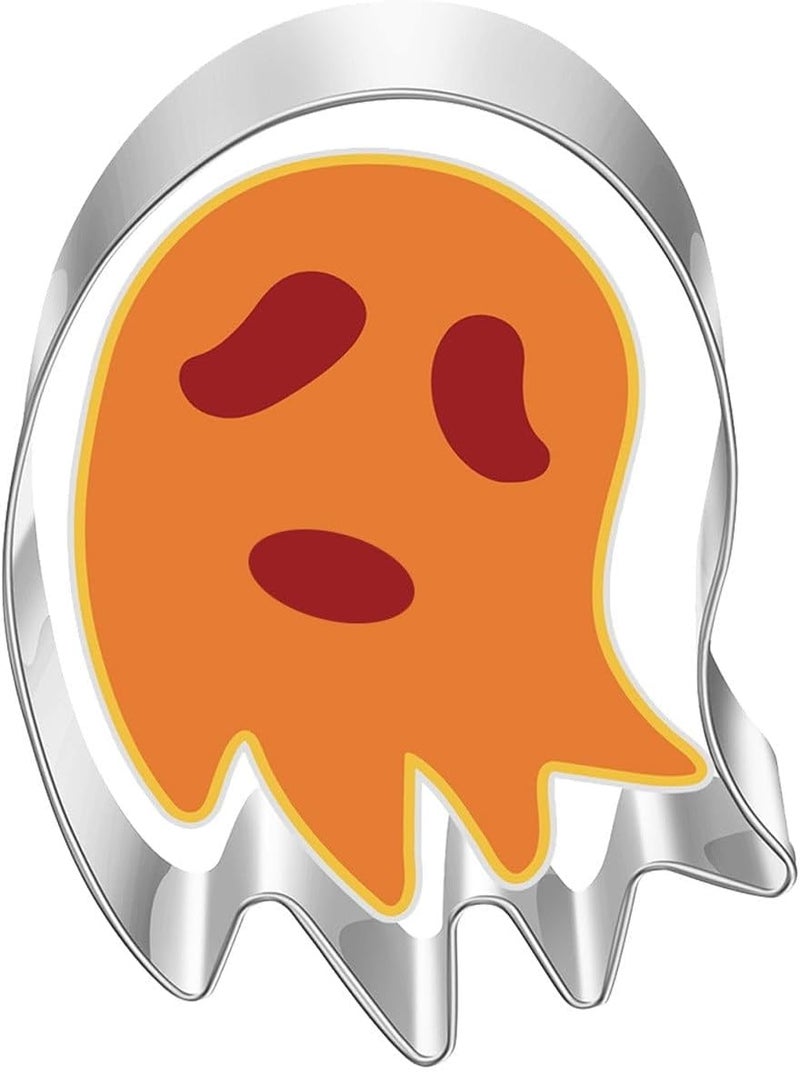 Stainless Steel Halloween Ghost Cookie Cutters - 5 Pcs Baking Molds for Halloween Treats,Durable and Easy to Clean Cookie Shapers for Festive Baking Activities - Image 1