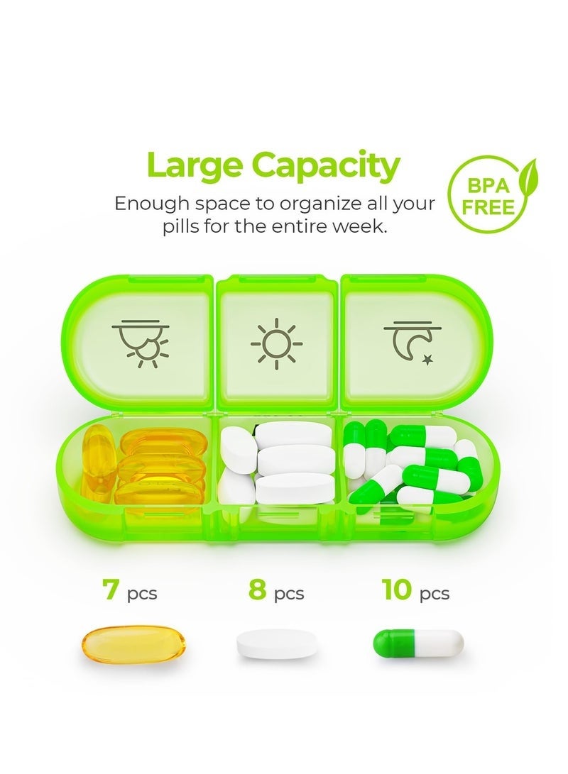 Pill Organizer 3 Times a Day, Large Weekly Pill Case 7 Day, Daily Pill Box with 21 Compartments, Pill Dispenser Supplement Holder for Pills/Vitamin/Fish Oil - Image 3