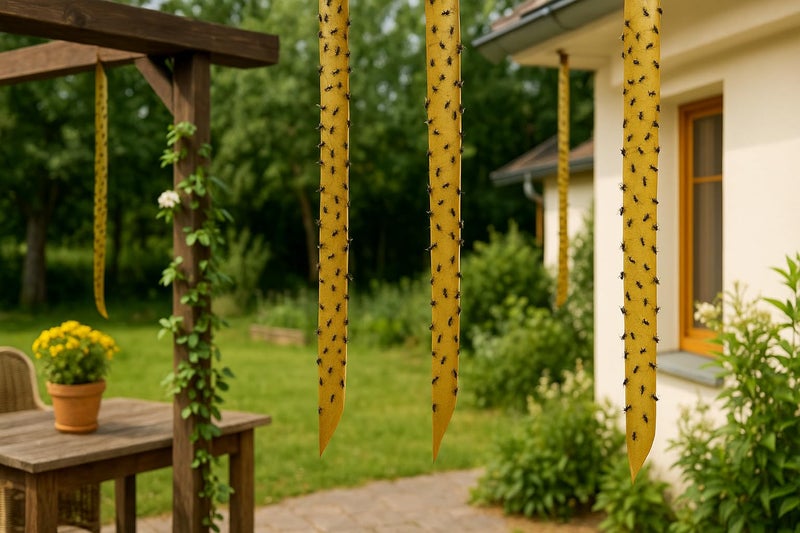 Fly Traps for Indoors Outdoor,Fly Tape,Fly Paper Strips Sticky Hanging,Fly, Catcher,Fly Catcher for Flies, Mosquito,Gnats, Flying Insects 20 pcs - Image 3