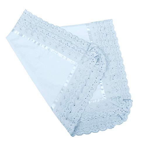 VHC 100% Cotton Lace Pillow Cover/Case Set (Pack of 2)-Sky Blue - Image 3