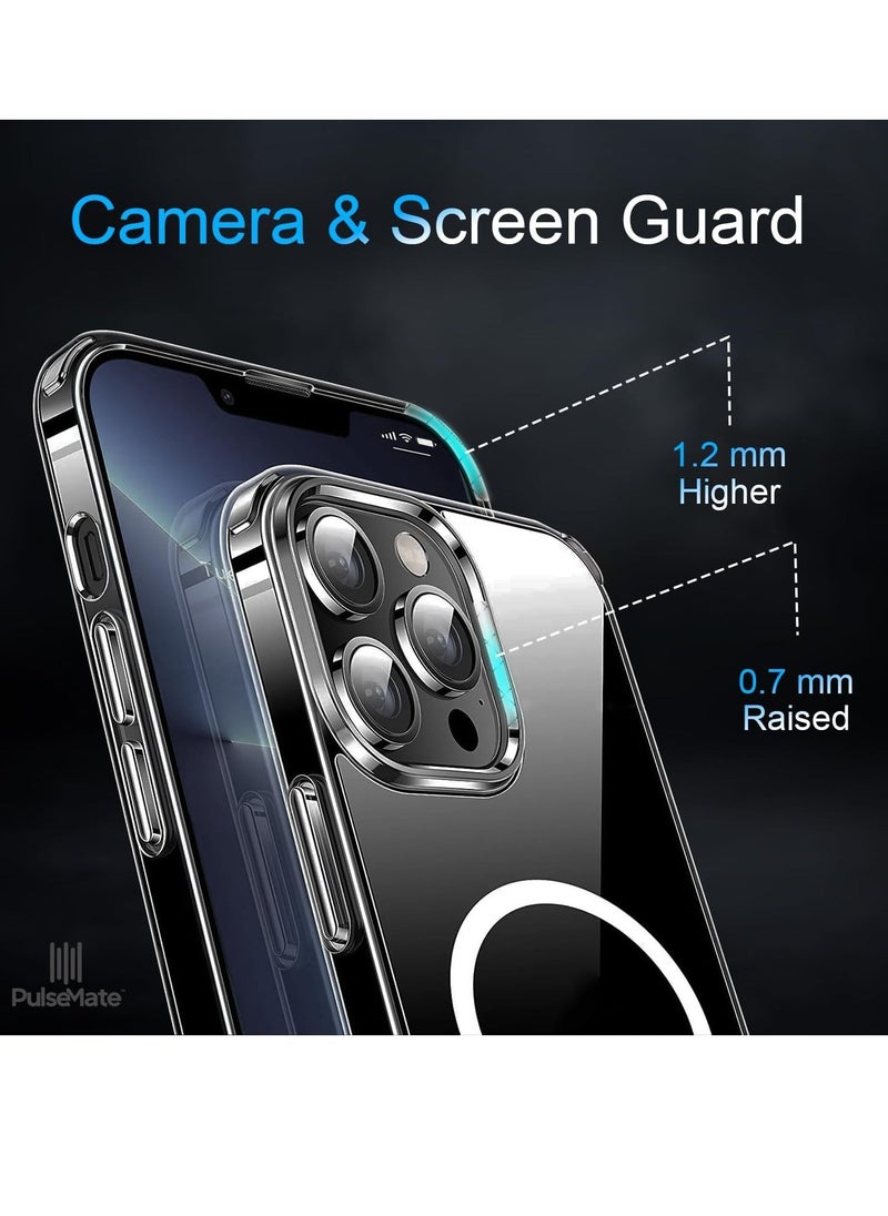 Raxoom - PulseMate for iPhone 15 Pro Max Case Cover, MagSafe Compatible, Slim & Fit Clear Case, Yellowing Resistant, Scratch-Resistant Back, 360 Degree Shockproof - Image 1