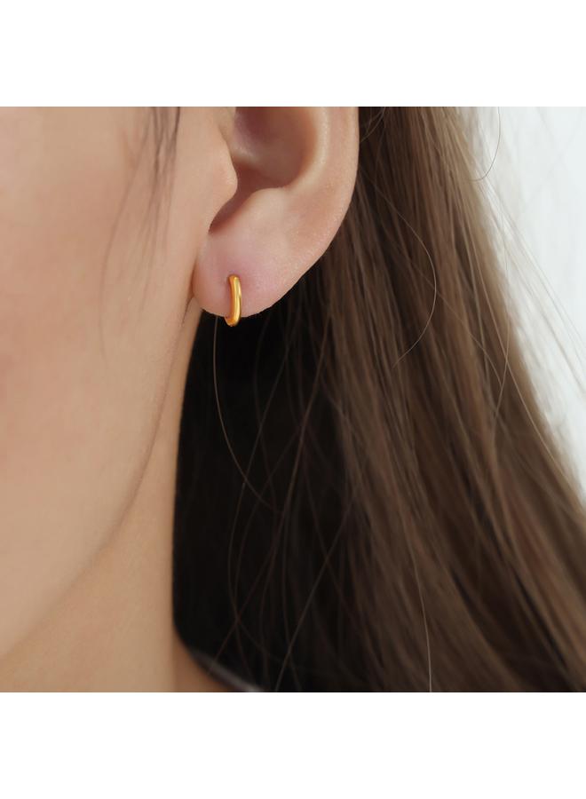 Hong Kong Style Retro Large Circle Elegant Earrings Titanium Steel 8k Gold Circle Personality Niche Earrings Simple Jewelry For Women
