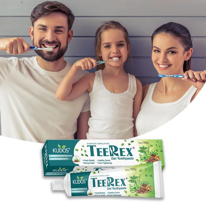 KUDOS AYURVEDA TEERX Toothpaste | Prevents cavities, Bad Breath, tooth decay | Help Fights germ | Anti Bacterial Gum Protection Daily Use Toothpaste | 100gm x 4pc - Image 3