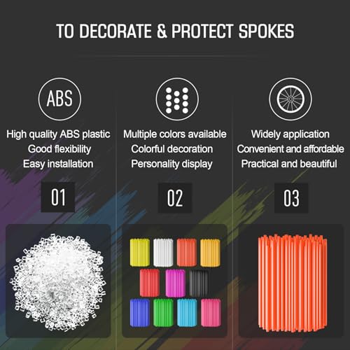 PSLER 72 PCS Orange Spoke Skins Spoke Trim Wrap Cover Decoration Protector Pipe Motocross Pit Dirt Bike Aaccessories - Image 4