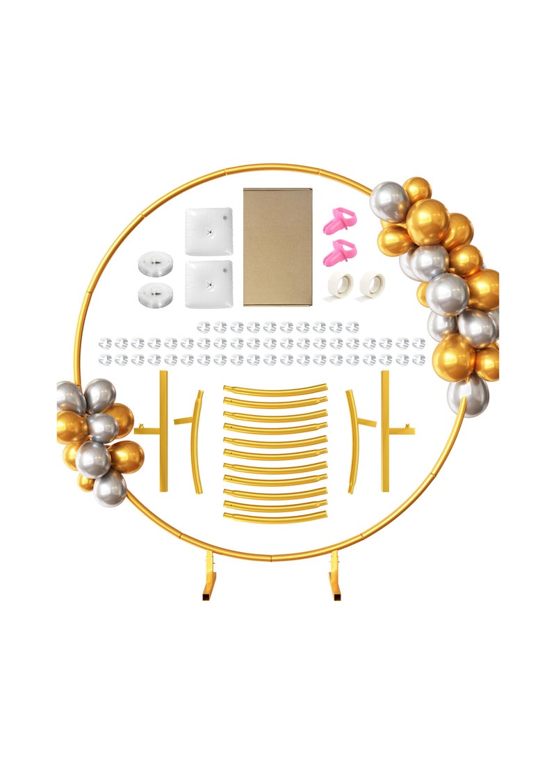 KASTWAVE Circle Balloon Arch Frame, 6.6Ft Gold Sturdy Round Arch Kit for Wedding Birthday Party Bridal Shower Anniversary Event Ceremony Decoration  - Image 1