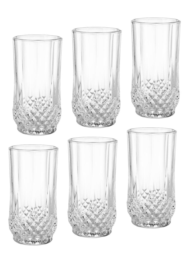 Blinkmax Set of 6 clear glass cups with a beautiful and modern design, suitable for all uses  - Image 1