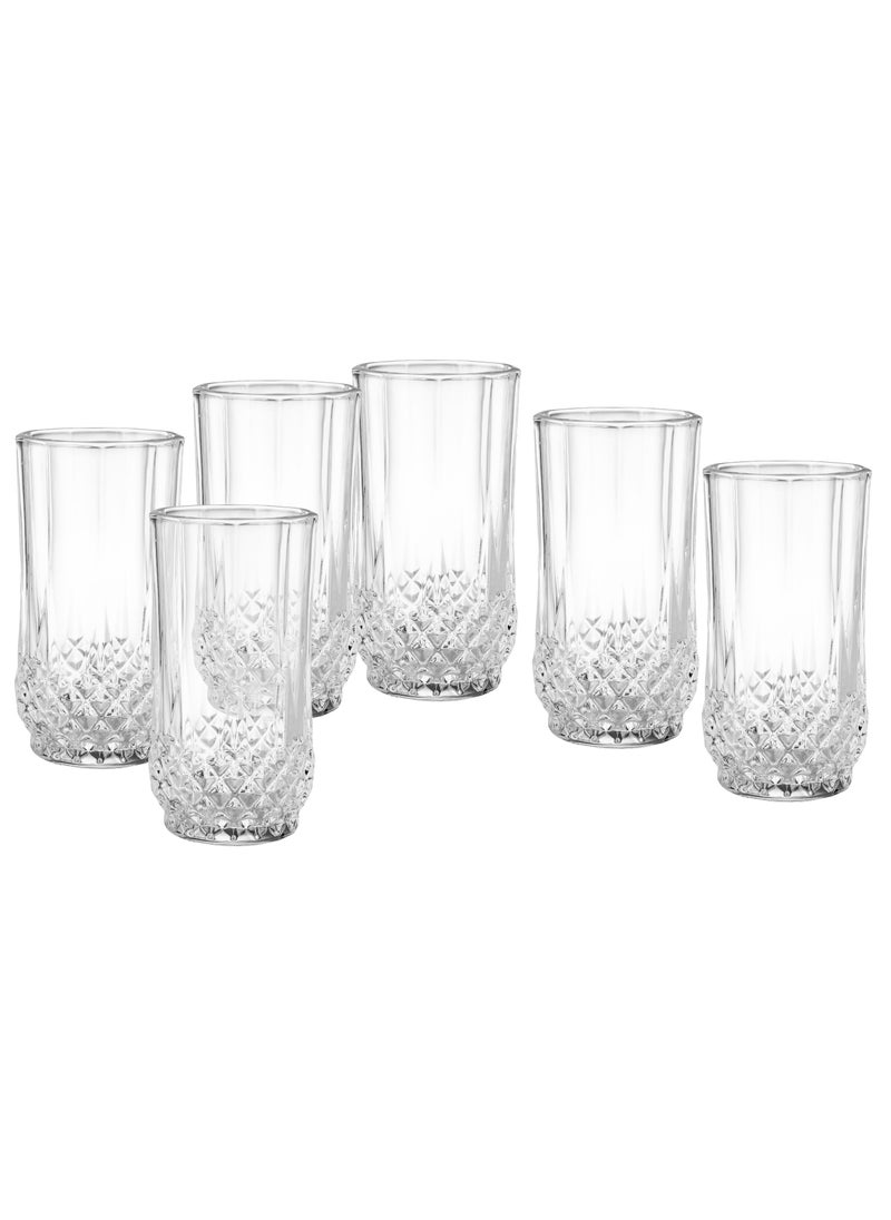 Blinkmax Set of 6 clear glass cups with a beautiful and modern design, suitable for all uses  - Image 2