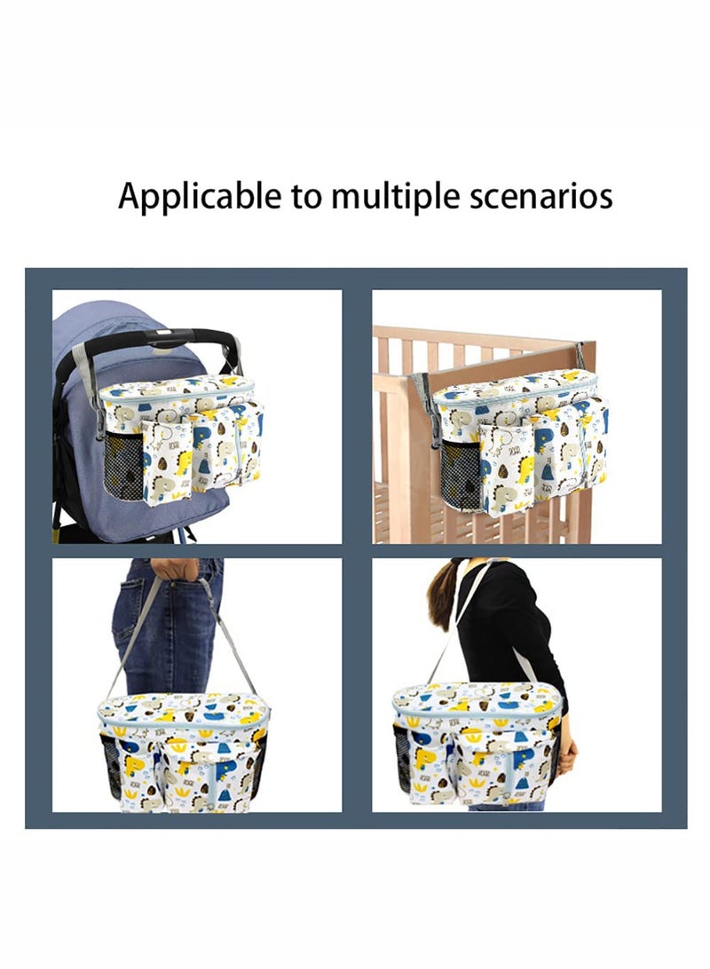 حقيبة تخزين عربة أطفال ، مثالية لأساسيات الأطفال ، بما في ذلك حاملات أكواب عربة الأطفال ، والكراسي الهزازة لعربة الأطفال ، وأكياس الحفاضات الصغيرة ، وما إلى ذلك ، وإكسسوارات عربة الأطفال المثالية ، وحقائب عربة الأطفال - Image 5