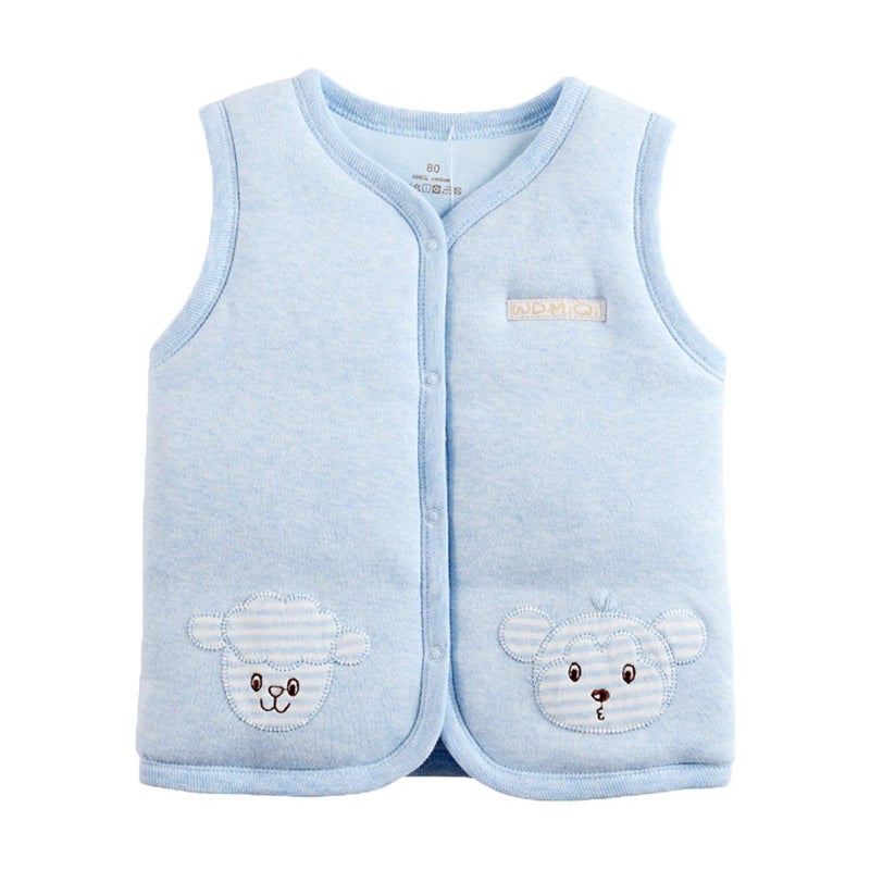 Monvecle Baby Warm Vests Unisex Infant to Toddler Padded Waistcoat (3-6 Months, Light blue) - Image 4