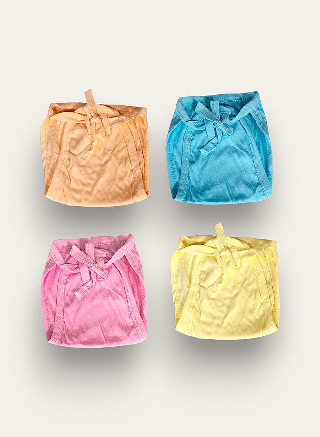 Hooper Baby's Cotton Cloth Diapers/Langot Double Layer U Shaped Tie Knot Closer Washable and Reusable Nappies (L, 4, count) - Image 2