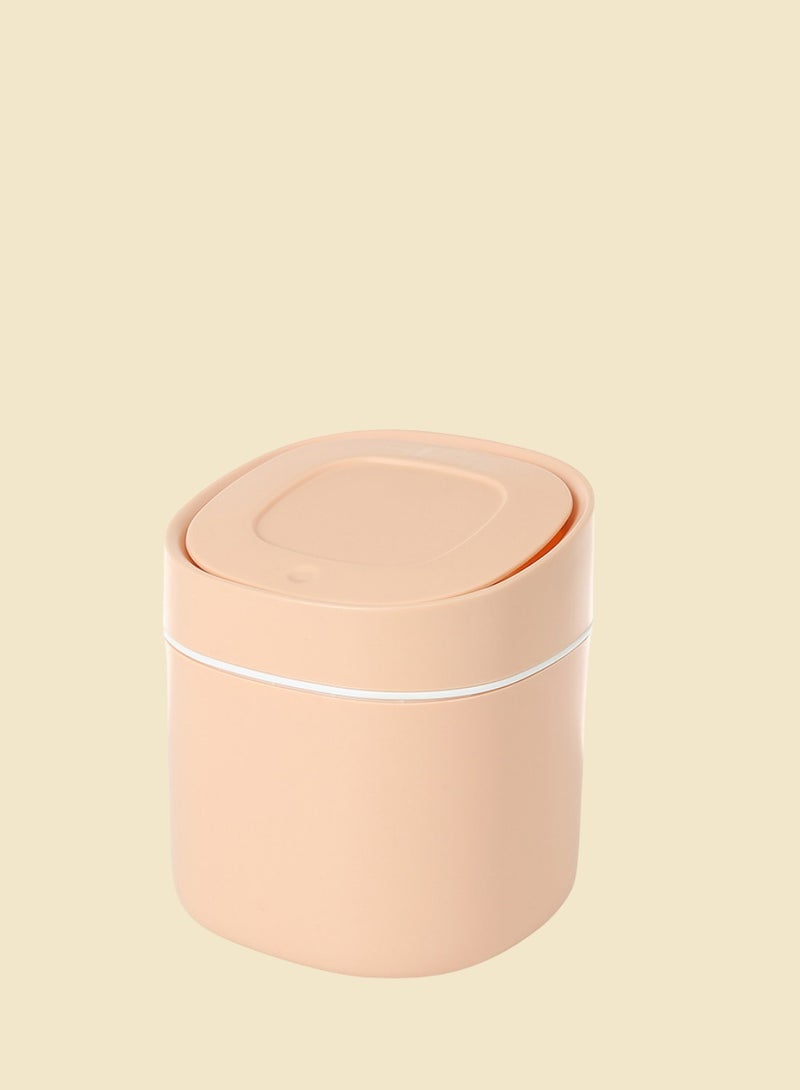 Beautiful Mini Desktop Trash Can, Household Desk Wastebasket With Lid For Storage Of Sundries And Cleaning Tube - Image 1