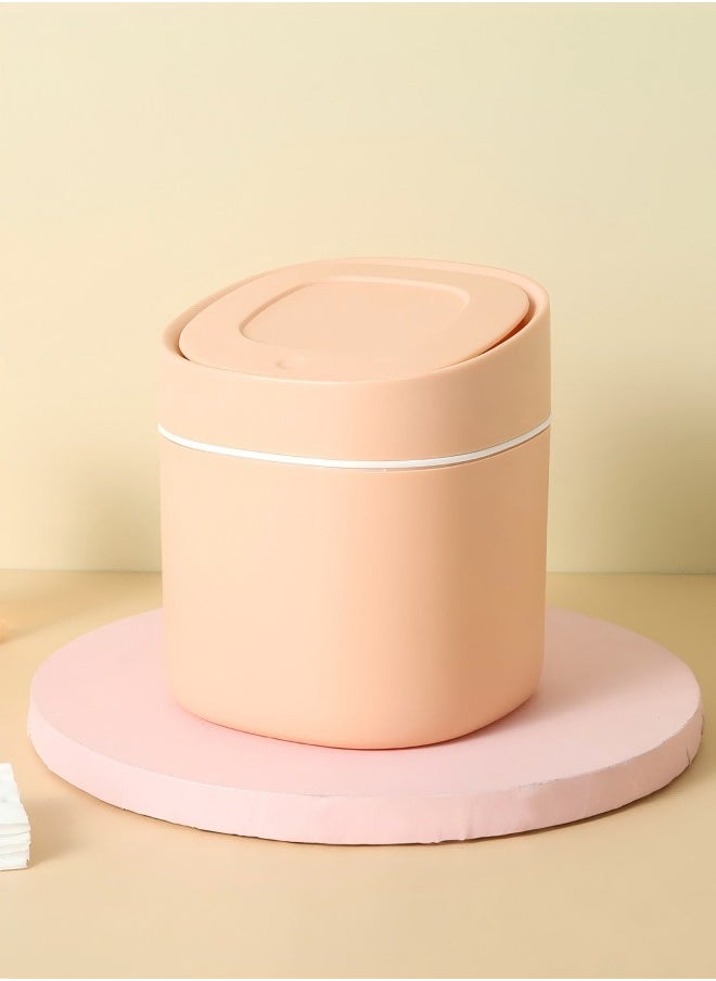 Beautiful Mini Desktop Trash Can, Household Desk Wastebasket With Lid For Storage Of Sundries And Cleaning Tube  - Image 2