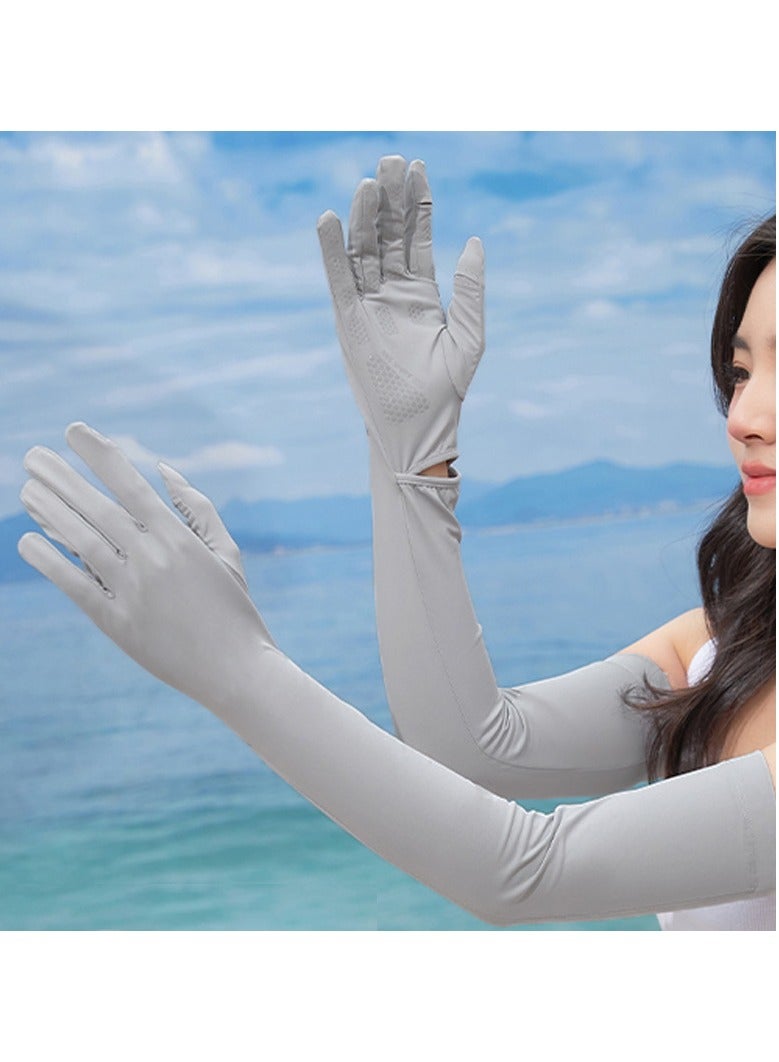 عام أكمام طويلة من النايلون للحماية من الشمس بسيطة صيفية خارجية للرجال والنساء، أكمام جليدية مضادة للأشعة فوق البنفسجية تناسب ركوب الدراجات - Image 1