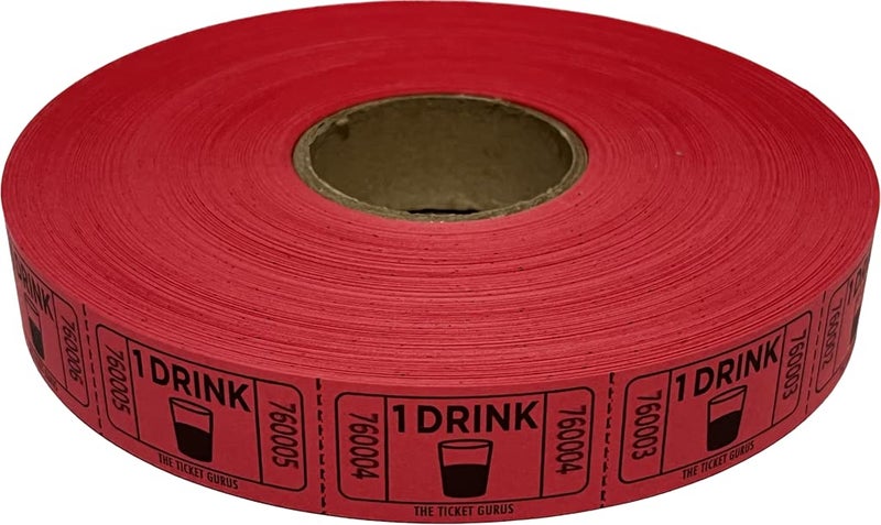 The Ticket Gurusroll of 2000 Red Drink Tickets Single Roll Consecutively Numbered Raffle Tickets - Image 3