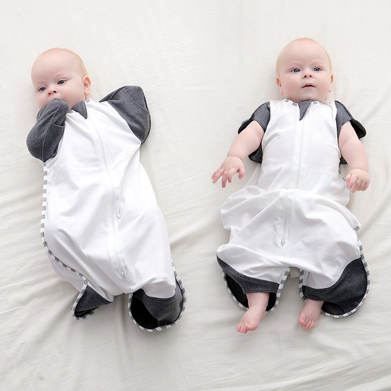 Newborn Baby Swaddle Sleeping Bag Cotton Summer Extra-large Anti-kick Quilt Baby Dual-purpose Anti-startle Sleeping Bag - Image 3