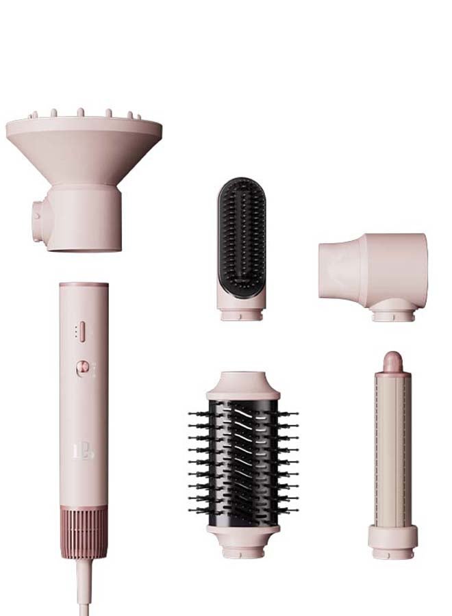 Master Pro 6-in-1 Multi-Functional Hair Styler for Drying, Styling, Curling & Smoothing 1400W, Pink
