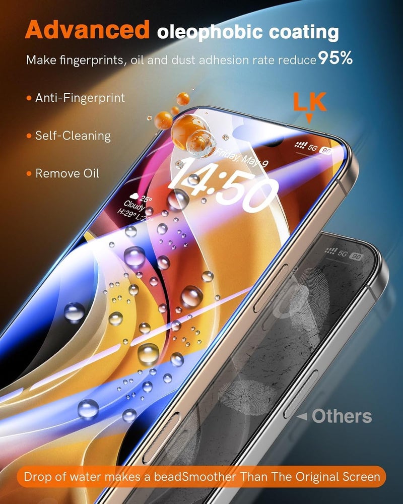 ال كي واقي شاشة LK لهاتف iPhone 17 Pro من الزجاج المقسى 9H+ - Image 5