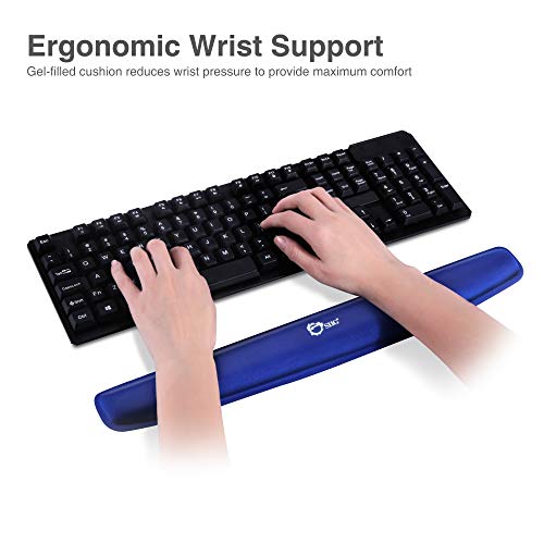 SIIG Keyboard Wrist Rest Pad - Gel Filled Cushion Support for Easy Typing and Pain Relief, Non-Skid for Home/Office/Computer/Laptop - Blue - Image 2
