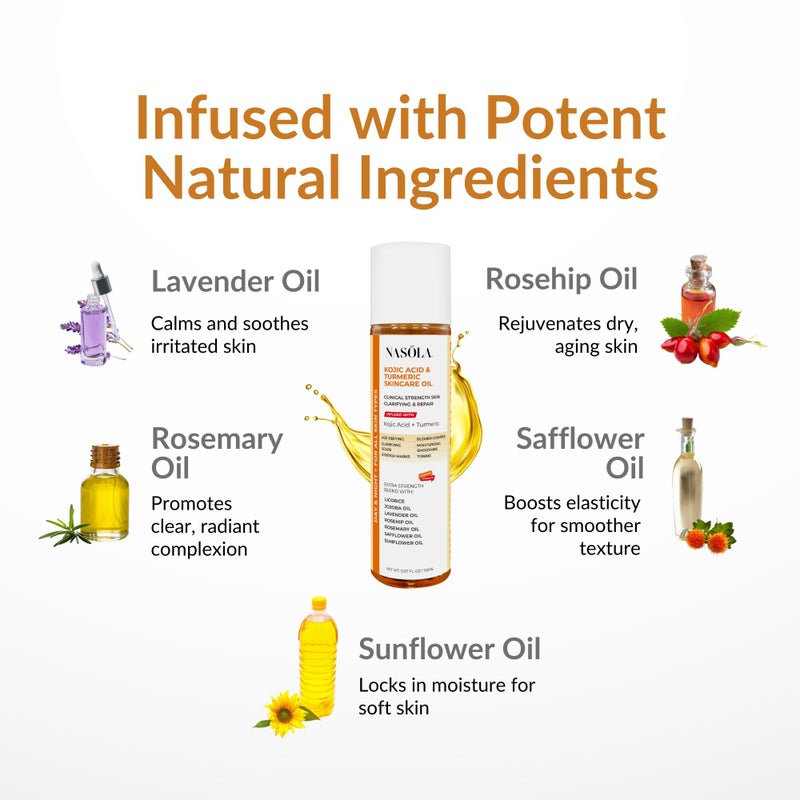 Nasola Kojic Acid Turmeric Skincare Bio Pure Oil - Image 4