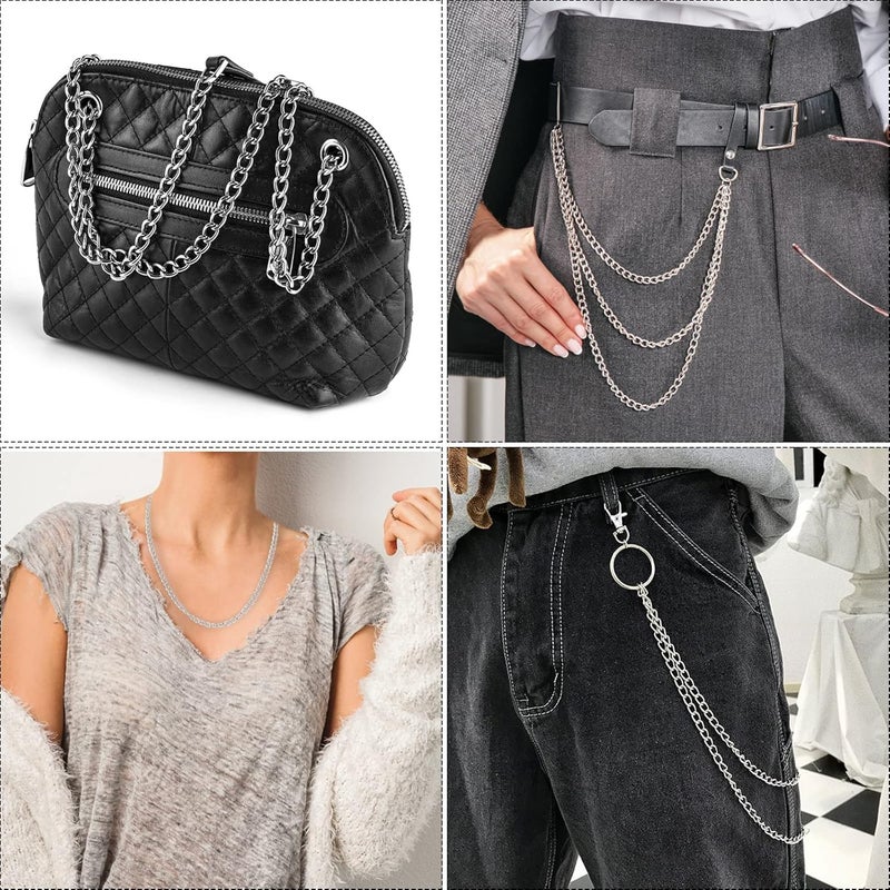 klarako 5 Pieces Chain Belt Jeans Pants Chain Pocket Lock Punk Hip Hop Rock Pocket Chain Belt Pendant Hip Hop Pants Chain Belts for Women Men - Image 3
