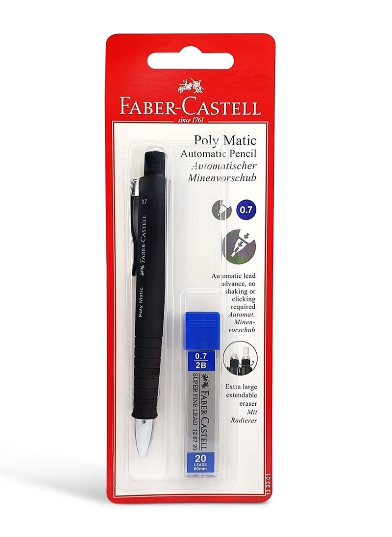 FABER-CASTELL - 3-Pack Mechanical Pencil and 0.7mm Lead Set Multicolour - Image 1